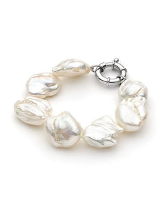 Silver freshwater pearl bracelet