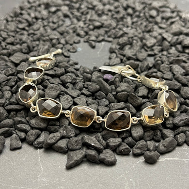 Silver gemstone bracelet