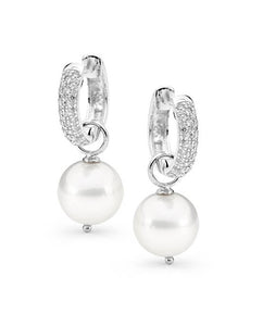 huggie pearl earrings